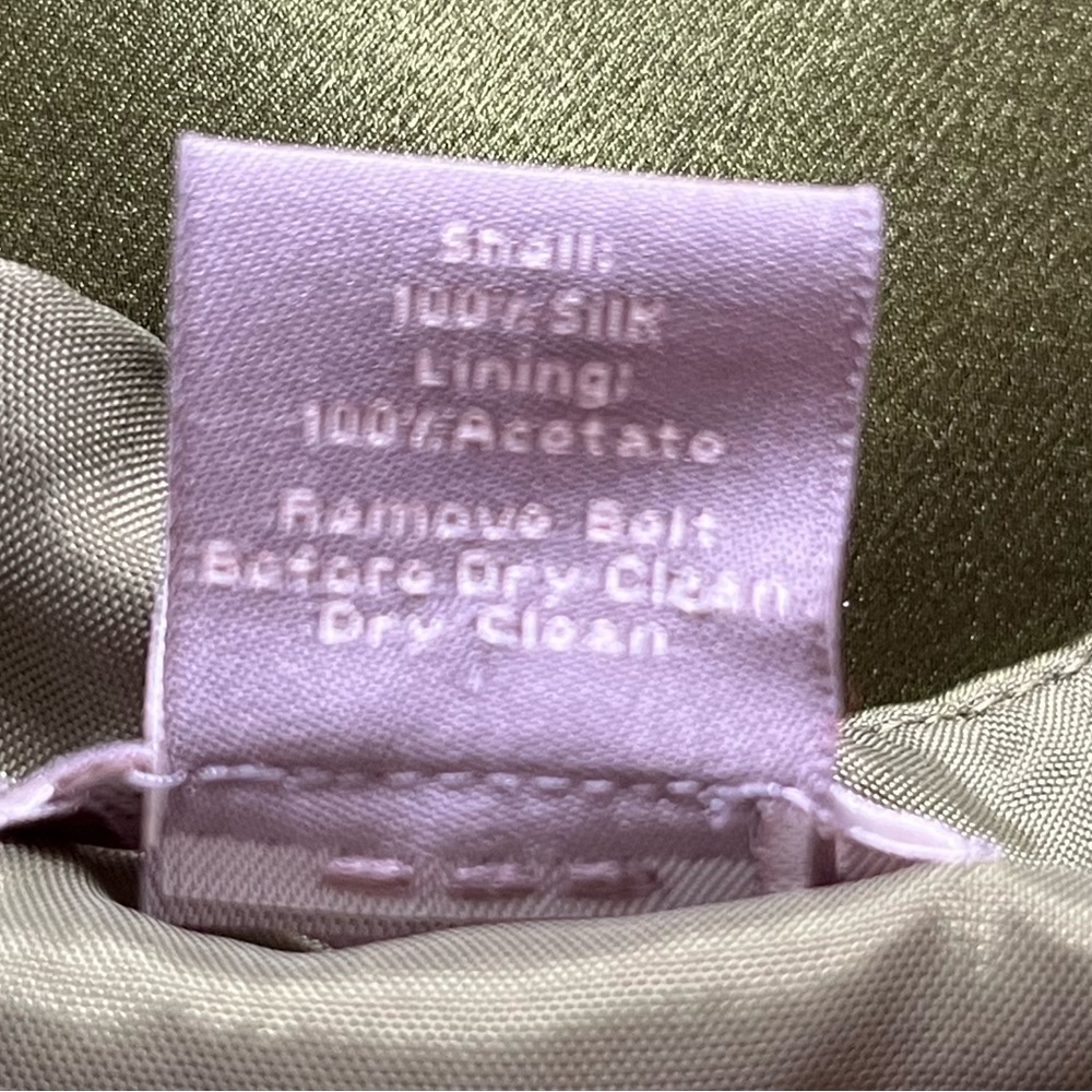 Ann Taylor Olive Green Sleeveless Belted Sheath Dress Size 2 - Picture 9 of 9